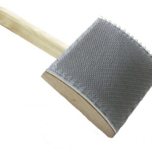 Wooden Back Carding Comb Curved