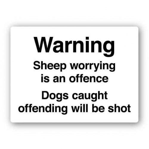 FARM SIGNS - SHEEP WORRYING IS AN OFFENCE-0