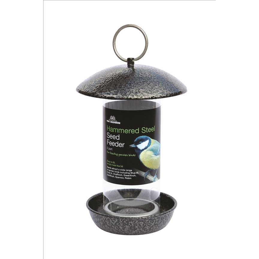 TOM CHAMBERS HAMMERED STEEL 2 PORT SEED FEEDER-0